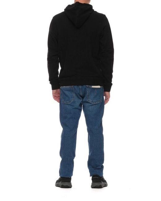 Belstaff Black Logo-Appliqué Cotton Hoodie for men