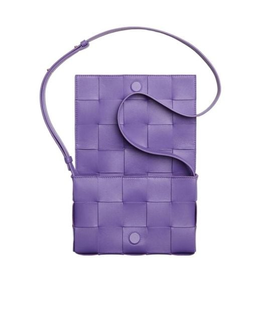 Bottega Veneta Purple Logo Woven Shoulder Bag