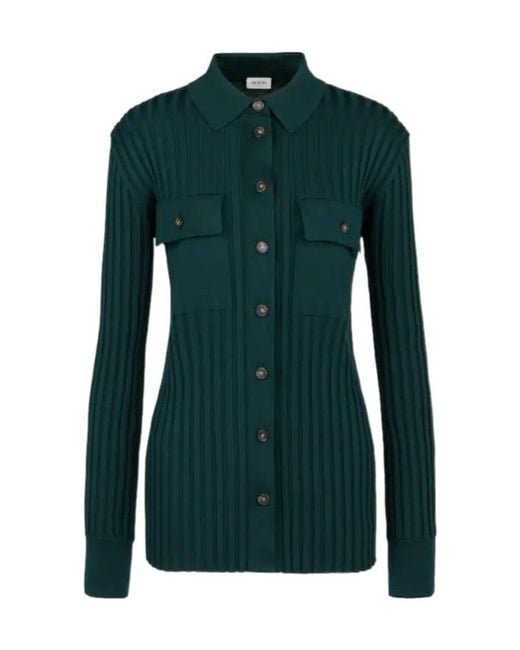 Tod's Green Ribbed Button Cardigan