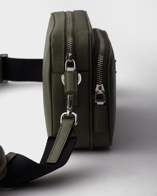 Prada Green Saffiano Leather Shoulder Bag for men