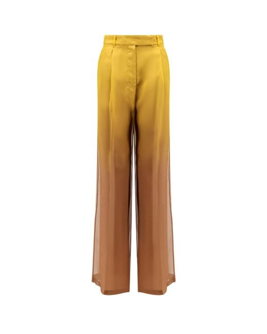 Max Mara Brown Baffo Wide-Leg Pants