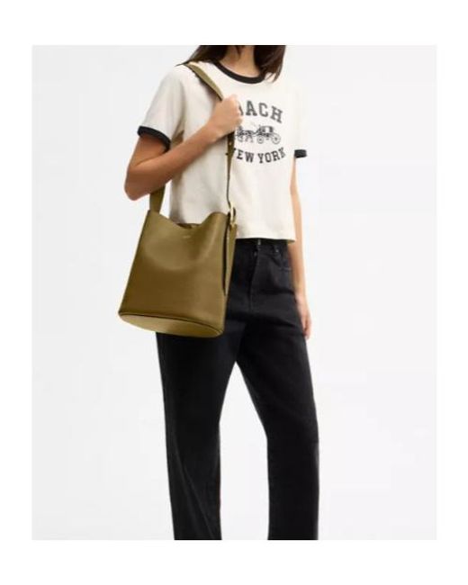 COACH Metallic Bleecker Bucket Bag