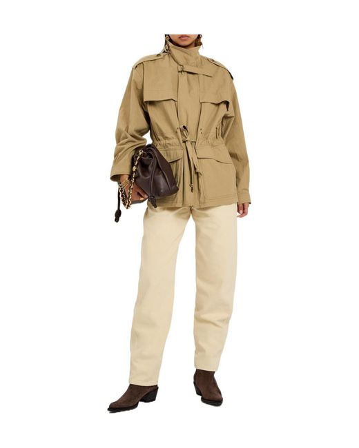 Isabel Marant Natural Cotton-Blend Gabardine Trench Jacket