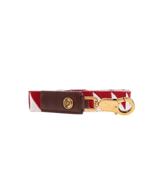 Versace Red Patterned Lanyard Keychain for men
