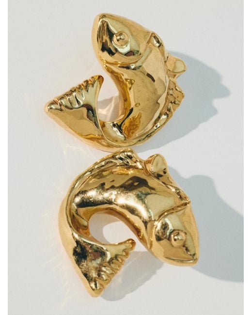 Jacquemus Metallic Fish Earrings