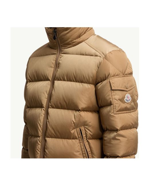 Moncler Brown Maya Hooded Zip-Up Padded Jacket for men