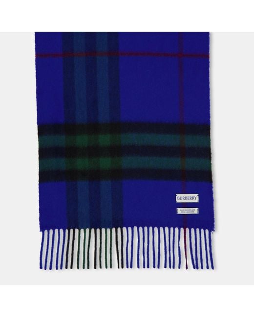 Burberry Blue Plaid Cashmere Scarf