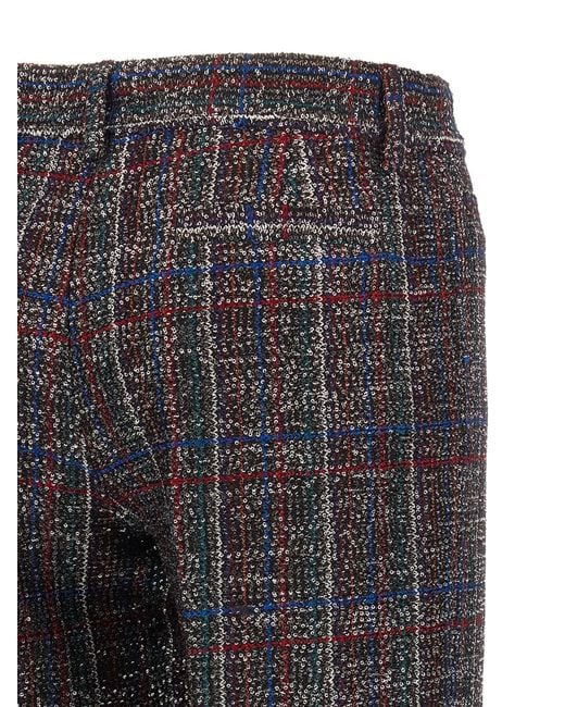 Missoni Gray Sequin Embellished Tartan Pants