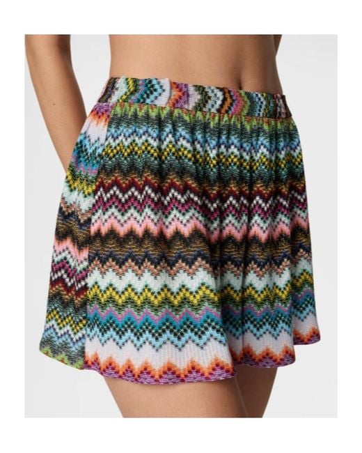 Missoni Multicolor Pixelated Zigzag Motif Shorts