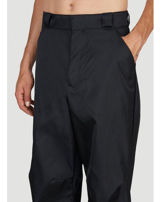 Prada Black Casual Pants With Waist And Loop Straps for men