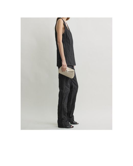 Totême  Natural Totême Mini T-Lock Woven Clutch Bag