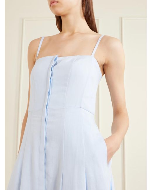 Gabriela Hearst Blue Magritte Sleeveless Midi Dress