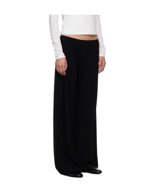 The Row Black Wide-Leg Casual Trousers