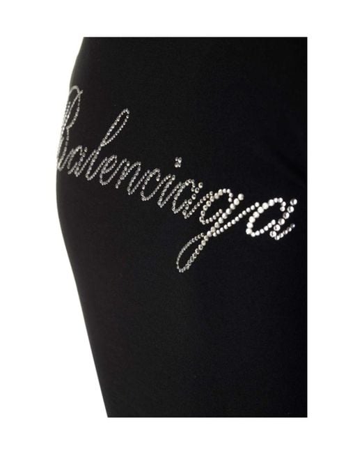 Balenciaga Black Logo Embellished Crewneck T-Shirt