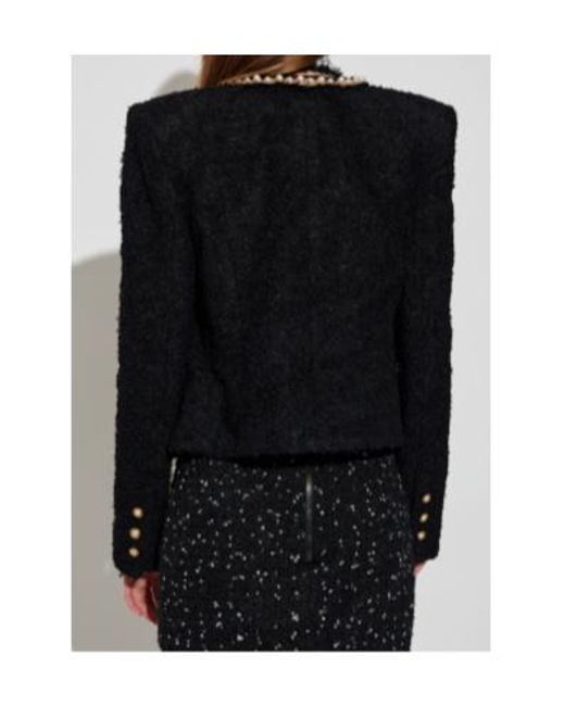 Balmain Black Patch-Detail Tweed Jacket