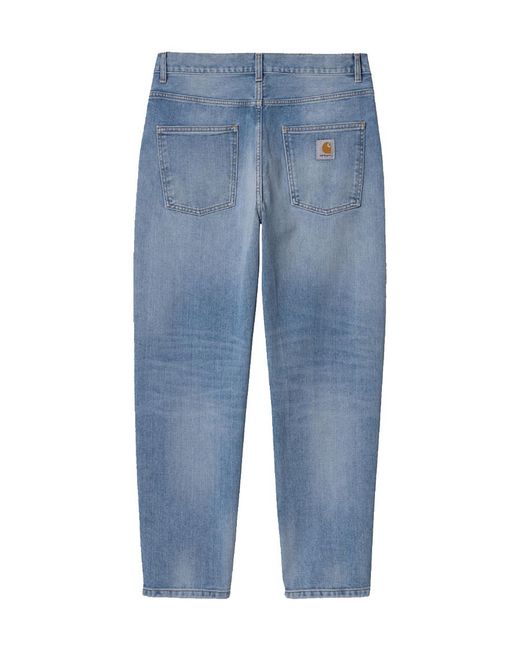 Carhartt Blue Newel Logo-Patch Straight-Leg Jeans for men