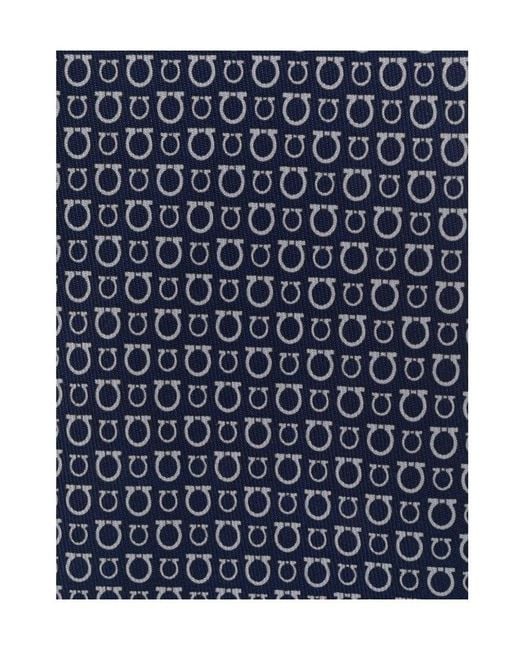Ferragamo Blue Gancini Print Tie for men