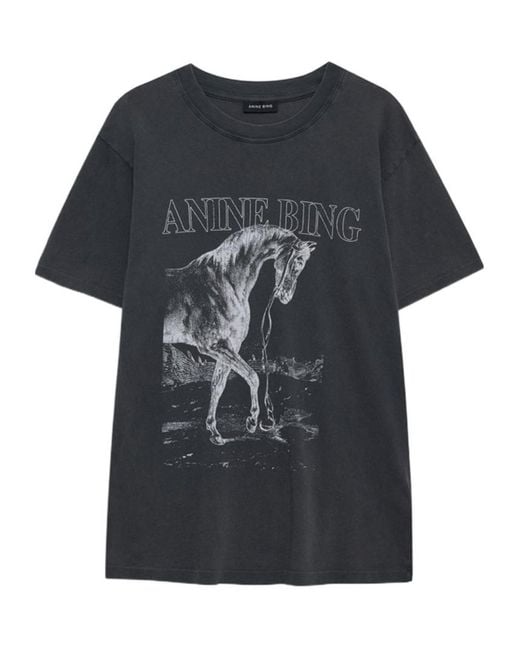 Anine Bing Black Harry Printed T-Shirt