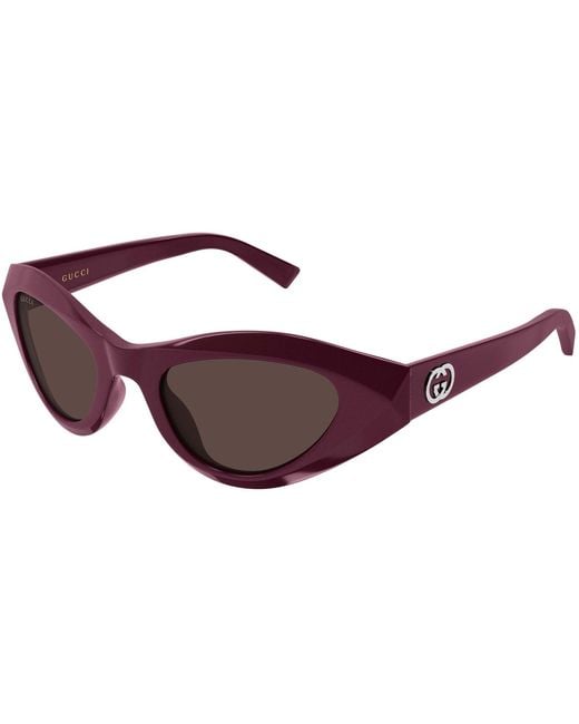 Gucci Purple Geometric Sunglasses