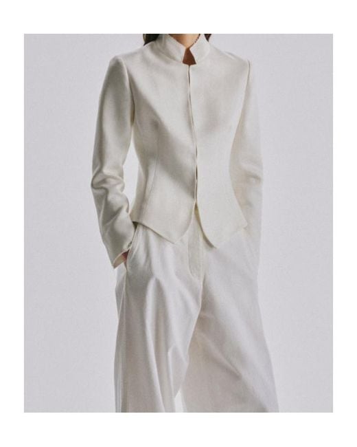 The Row White Brianda Linen Jacket