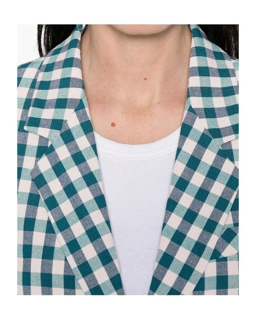 Forte_forte Blue Cotton Gingham Oversized Jacket