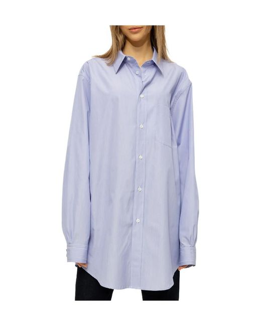 Maison Margiela White Long-Sleeved Buttoned Shirt