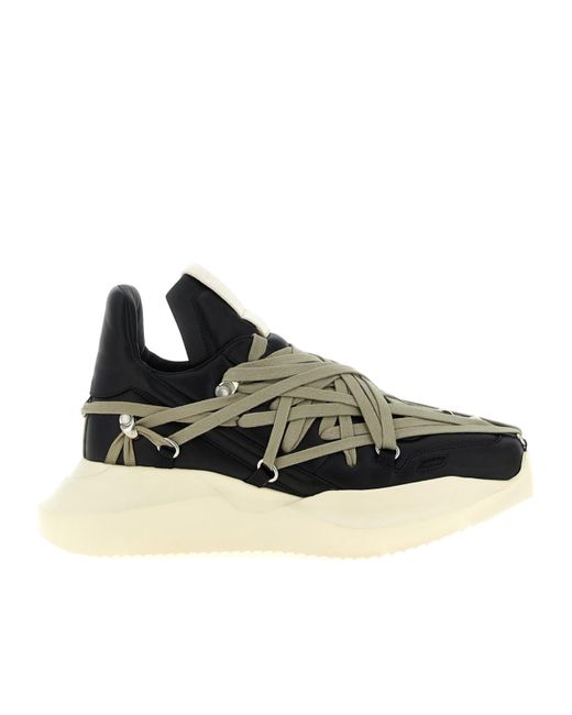 Rick Owens Black Megalace Geth Runner Lace-Up Sneakers for men