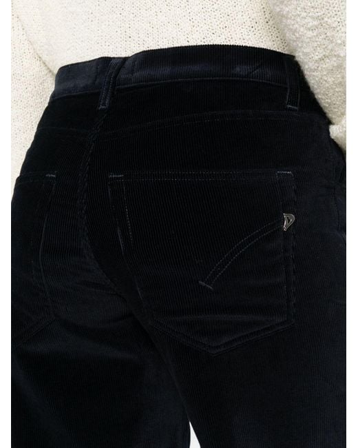 Dondup Black Jacklyn Wide-Leg Corduroy Pants