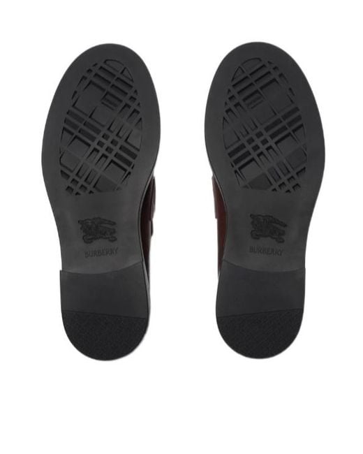 Burberry Brown Leather Pembroke Loafers for men