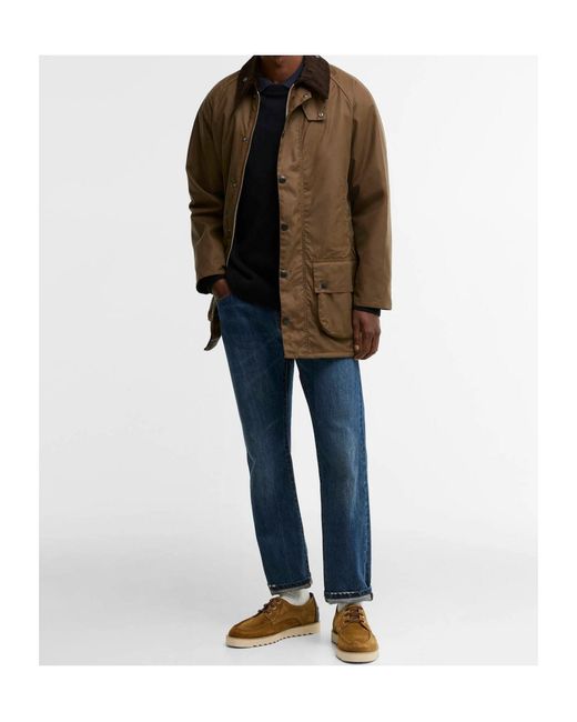 Barbour Brown Cotton Wax-Coated Jacket for men