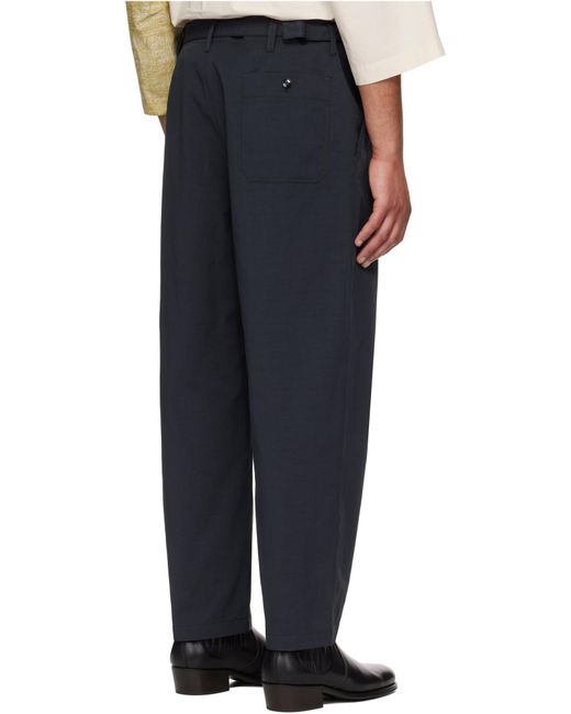 Lemaire Black Straight Leg Carrot Pants for men