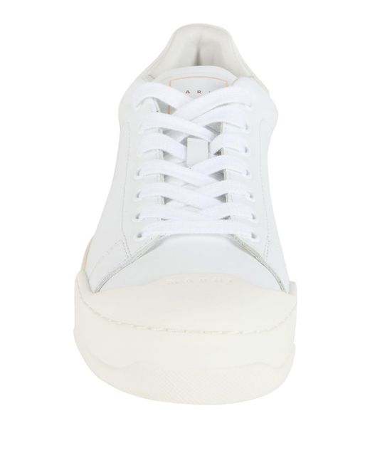 Marni White Minimalist Leather Low-Top Sneakers