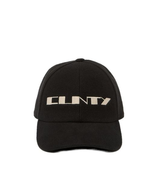 Rick Owens Black Concordians Baseball Cap for men