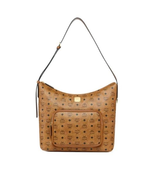 MCM Brown Aren Zip Hobo for men