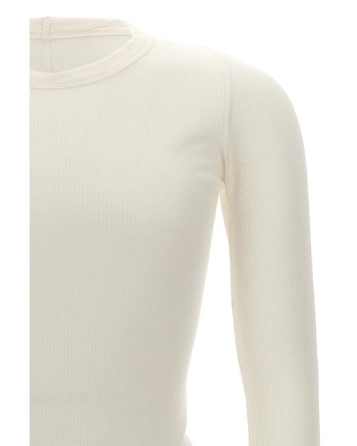 Rick Owens White 'Rib Ls T' T-Shirt for men