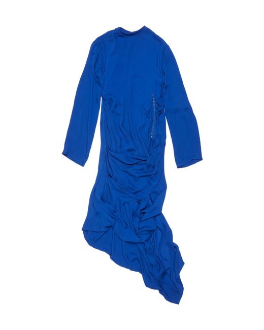 Acne Blue Asymmetric Maxi Dress