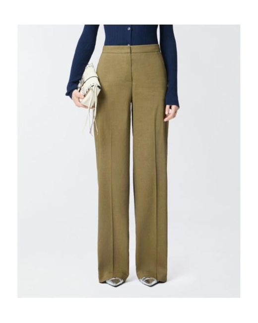 Pinko Green Stretch Pleated Trousers