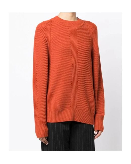 Joseph Orange Crew-Neck Knitted Sweater