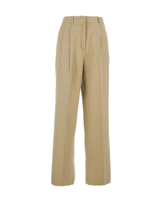 DUNST Natural Double Pleated Chino Pants