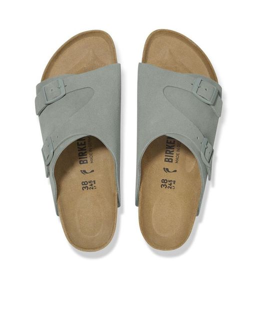 Birkenstock Gray Zürich Double-Buckle Slide Sandals