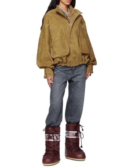 Moon Boot Red Logo-Band Lace-Up Boots