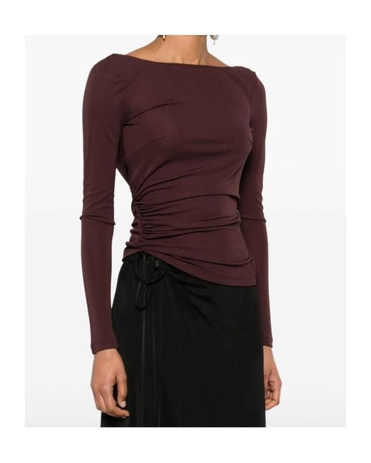 Elisabetta Franchi Purple Draped Top