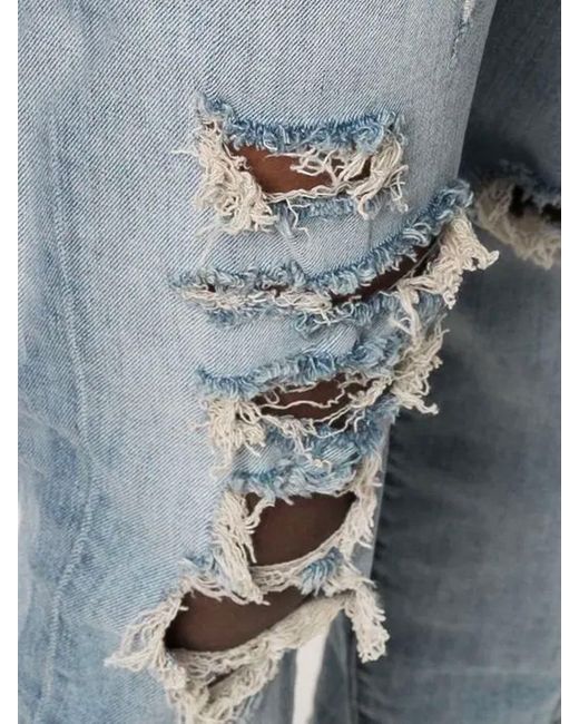 DIESEL Blue Distressed Straight-Leg Jeans for men