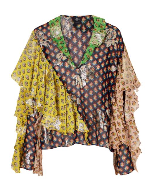 Etro Metallic Ruffled Shirt