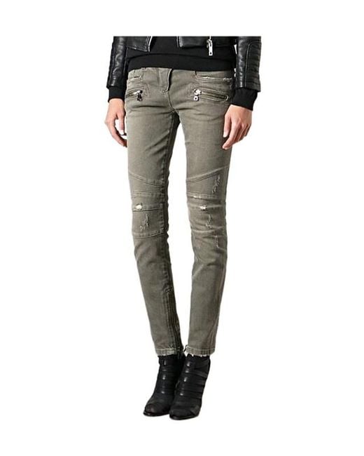 Balmain Gray Jeans With Belt Loops