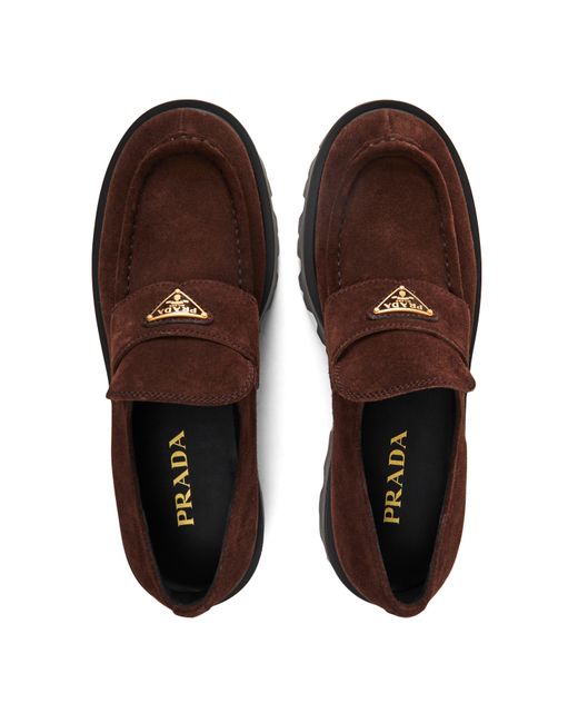 Prada Brown Durable Cushioned Loafers