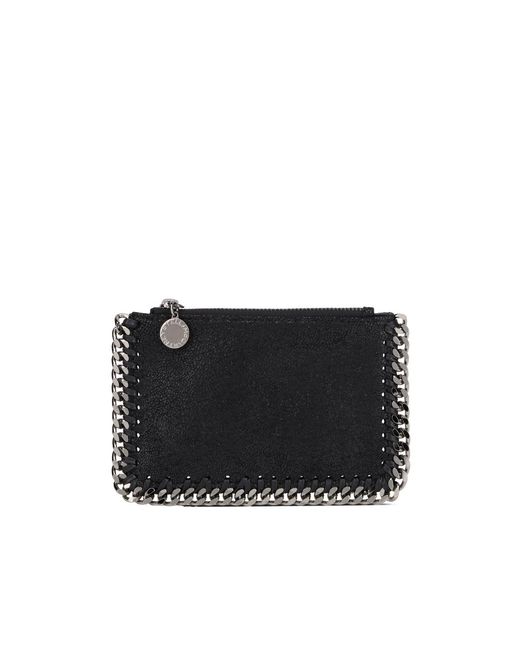 Stella McCartney Black Falabella Zip Cardholder Wallet