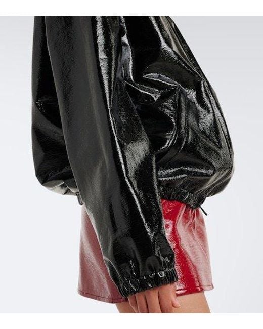 Courreges Black Vinyl Blouson Jacket