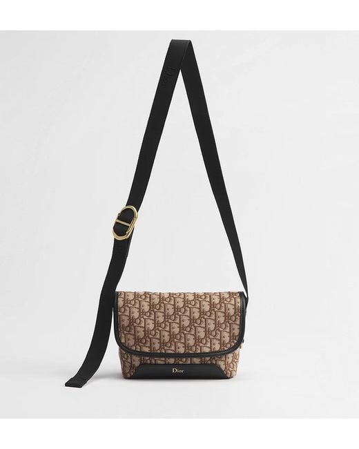 Dior Brown Mini Jett Messenger Bag With Flap for men