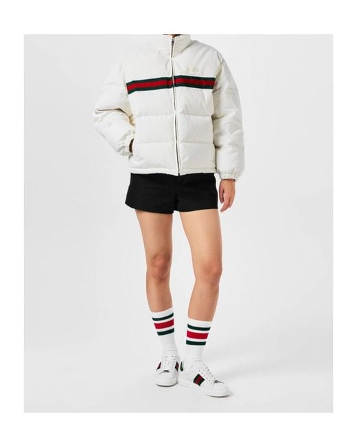 Gucci White Twill Bomber Jacket